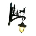 thumbnail image 2 of Escultura de estatua de jardín de animales de hierro con luces solares perfecl Ciervo 10,24 x 16,54 pulgadas, 2 of 8