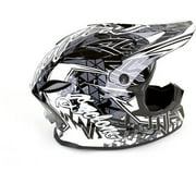 Cyclone ATV MX Dirt Bike Off-Road Helmet DOT/ECE Approved- Black/White - X-Large