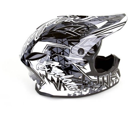 Cyclone ATV MX Dirt Bike Off-Road Helmet DOT/ECE Approved- Black/White - X-Large