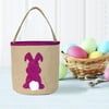 ONHUON 2021 Easter Basket Holiday Rabbit BunnyEars Printed Canvas Gift Carry Candy Bag