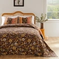 thumbnail image 2 of Barefoot Bungalow Audrey Vintage Floral Bedspread Set, Reversibe, Jumbo Sized, 3-Piece King, Chocolate, 2 of 9