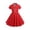 Red, variant on LNZGNM Girl's Polka Dot Dress Notch Lapel Button 1950s Dresses Cute Cozy Short Sleeve Swing Dress 3-12 Years, Green