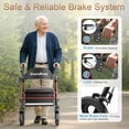 thumbnail image 4 of Andador con ruedas Soundfuse con asiento para personas mayores, plegable, con ruedas grandes de 8", todoterreno, asas y asiento ergonómico de altura ajustable, 169 kg (350 lb), compatible con FSA y HS, 4 of 5
