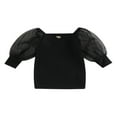 thumbnail image 1 of Robe de Princesse pour Tout-Petit Fille, Robe de Fête en Gaze à Manches Bouffantes, Mini Robe de Concours Décontractée, Vêtements, Noir, 2-3 Ans, 1 of 7
