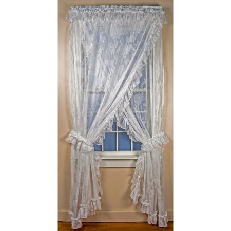 - Beverly Lace Ruffled Priscilla Curtain Panel - Set of 2