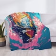 thumbnail image 3 of Balery Colorful Whimsical Earth Manta de Franela con Dibujo, Lujo Ultra Suave y Cálido, Antipelusa y Resistente a las Arrugas para Cama, Sofá, Camping -50"x40", 3 of 6