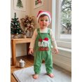 thumbnail image 3 of Cjfdfy Newborn Baby Boy Girl Christmas Outfit The Baby Who Stole Christmas Print Long Sleeve Romper Jumpsuit And Hat 3 Pcs Set Infant Cute First Christmas Fall Winter Outfit, 3 of 7