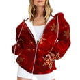 thumbnail image 1 of Chandail à Capuchon Zanvins pour Femmes, Chandail Raglan pour Femmes avec Fermeture Éclair et Poche, Chandail Cardigan, Chandail à Manches Longues, 1 of 5