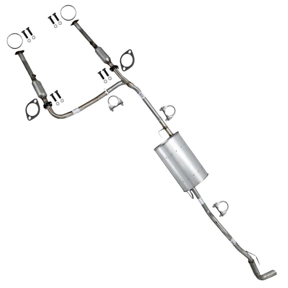 Northeastern Exhaust Catalytic Converter Muffler & Resonator Kit Direct Fit for 2007–2019 Nissan Frontier 4.0L Crew Cab 140" WB 73.3" Bed EPA Approved Stainless Steel