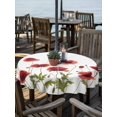 thumbnail image 2 of Outdoor Tablecloth with Umbrella Hole Zipper Red Spring Floral Round Tablecloth 54" Waterproof Outside Table Cloth Farmhouse Flowers Elegant Pastoral Patio Table Cover Tablecloths for Picnic Party, 2 of 8