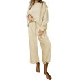 thumbnail image 1 of UKAP Ladies Tracksuit Set Solid Color Sweatsuits Pocket Jogger Sets Casual Fitness Two Piece Outfit Apricot M, 1 of 2