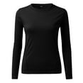 thumbnail image 4 of Trendfront Womens Solid Crewneck T Shirts Long Sleeve Slim Fit Casual Fall Basic Layering Tee Tops Cool Weather Wear, 4 of 7