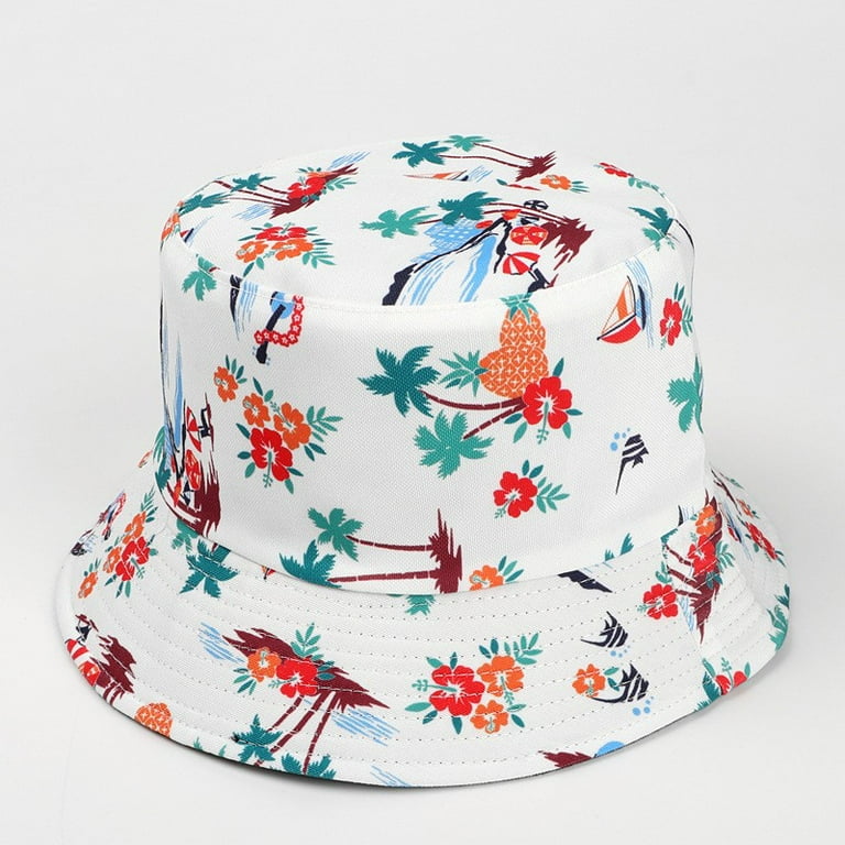 Reversible Cotton Bucket Hat Double Sided Outdoor Hat 