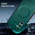 thumbnail image 4 of ELEHOLD PU Leather Case For Samsung Galaxy S23 FE Slim Magnetic Shockproof Cover, [MagSafe Compatible], [Lens&Screen Protection], Drop protection Case - Green, 4 of 11
