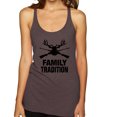thumbnail image 1 of Wild Bobby, Family Tradition Buck Hunting, Hunting, Women Tri-Blend Racerback Tank Top, Brown, Small, 1 of 4