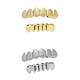 thumbnail image 1 of 2 pares de parrillas de dientes, dientes de Hip Hop chapados en oro y plata para la boca, parte e inferior, accesorios de joyería, dientes de Zulema Parrillas enchapadas 18K, 1 of 3
