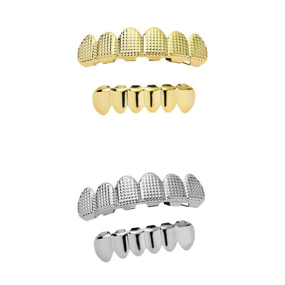 2 pares de parrillas de , de chapados en material de oro y material de plata para , inferior, accesorios de joyería, de Hugo Parrillas enchapadas 18K