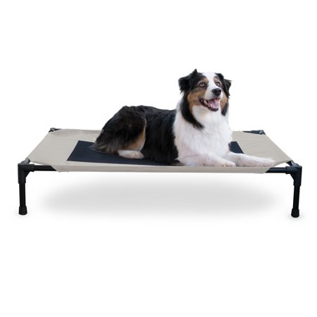 UPC: 0655199637232 | K&H Pet Products Original Pet Cot Elevated Dog Bed Taupe/Black Large 30 X 42 X 7 Inches