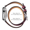 thumbnail image 3 of WFEAGL iWatch Band Leather Double Tour Replacement Band 38mm 40mm Wine Red/Silver, 3 of 8