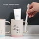 thumbnail image 3 of Ounissouiy Taza de para parejas con asa, tazas para cepillos de dientes, reutilizable, con contraste de colores, soporte de de plástico para Juegos de accesorios de baño rosa 1 Ounissouiy HA081628-02, 3 of 6