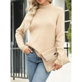thumbnail image 2 of Womens Ribbed Mock Neck Batwing Sleeve Sweater Knitted Pullover Sweaters, 2 of 6