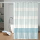 thumbnail image 4 of Cortina de baño de lino sintético, Impermeable, Empalme con flecos, Cortinas de baño, Azul, 4 of 6