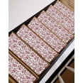 thumbnail image 3 of Red Boho Flower Stair Treads for Wooden Steps Indoor Runner Rug Carpet, Vintage Paisley Farmhouse Pattern 10 Pieces Peel and Stick Staircase Step Treads Covers Washable Throw Door Mats, 30"x8", 3 of 5