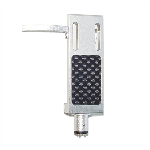 Soporte de Cabeza Cantora de Fibra de Carbono , Disco de Goma de Alambre Monocristalino 6N, Brazo Cantor con Azimut Ajustable, Color Plateado.