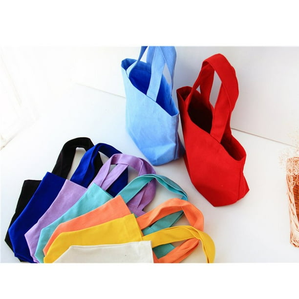 Cotton Canvas Tote Bags Reusable Grocery Shopping Blank Tote Bags Solid Color Portable Canvas Bag Storage Bag Walmart