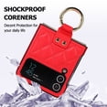 thumbnail image 4 of Allytechgroup Galaxy Flip 3 Case with Ring Holder Stand, Premium PU Leather Stylish Shockproof Anti-Scratch Portable Phone Case Cover for Samsung Galaxy Z Flip 3, Red, 4 of 9