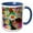 Blue/White, variant on 3drose, Colorful Artistic Pattern of Daisy Flowers and Abstract Background, 11oz Mug