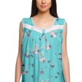 thumbnail image 5 of Moomaya Printed Womens Button Placket Mid Long Nightdress Cotton Night Gown, 5 of 6