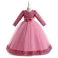 thumbnail image 2 of IUYRTFE Cute Christmas Party Dress for Girls Long Sleeve Tulle Ball Gown Elegant Holiday Pageant Dress for Special Occasion Birthday Celebration Formal Events(Pink,14 Years), 2 of 7