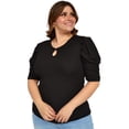 thumbnail image 4 of Blusa acanalada Roman Fashion/Tallas Extras, 1748 (Negro) negro 36 Roman Fashion Blusa extra 1748, 4 of 7