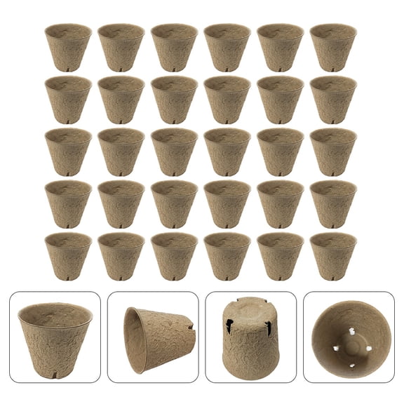 WASHWEPE 100Pcs Disposable Nursery Paper Cups Perfect for Starting Pots in Gardening 3.15X3.15X3In