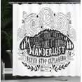 thumbnail image 4 of Ambesonne Saying Shower Curtain, Wanderlust Follow Dreams, 69"Wx84"L, Black and White, 4 of 5
