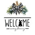 thumbnail image 1 of Set Of 2 Easter Welcome Signs Bunny Shaped & Round Wooden Door Hanging Decorations For Front Porch Or Home Farmhouse Style Spring Deco, 1 of 6
