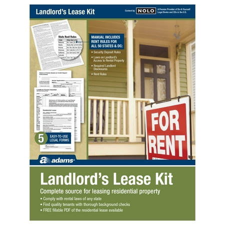 Adams Residential Lease/Credit App Combo Pack, 5 Legal Forms, Paper Manual