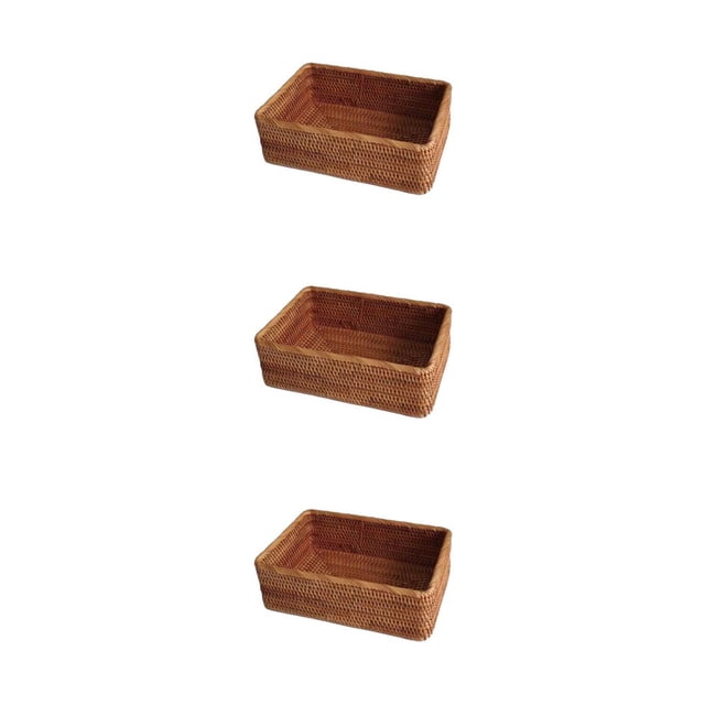Cateissary Caja de almacenamiento vietnamita hecha a mano de madera, cesta táctil Natural de ratán para cesta de almacenamiento, caja de Type1 NO1