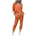 thumbnail image 6 of SDNall Women's Color Block Tracksuit Set, Striped Print Long Sleeve Pullover & Pants Casual Loungewear, 6 of 8