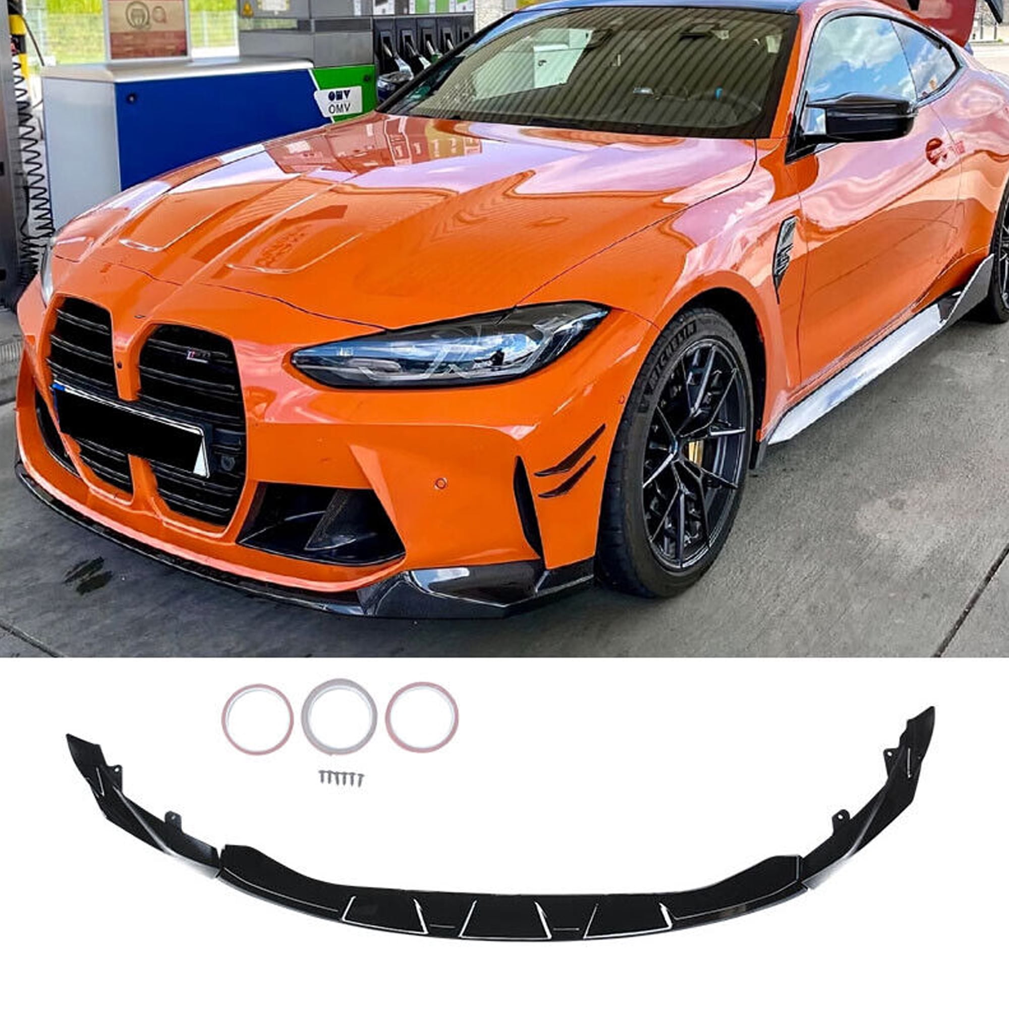NINTE Front Bumper Lip for 2021-2023 BMW G80 M3 G82 M4 Gloss Black ...