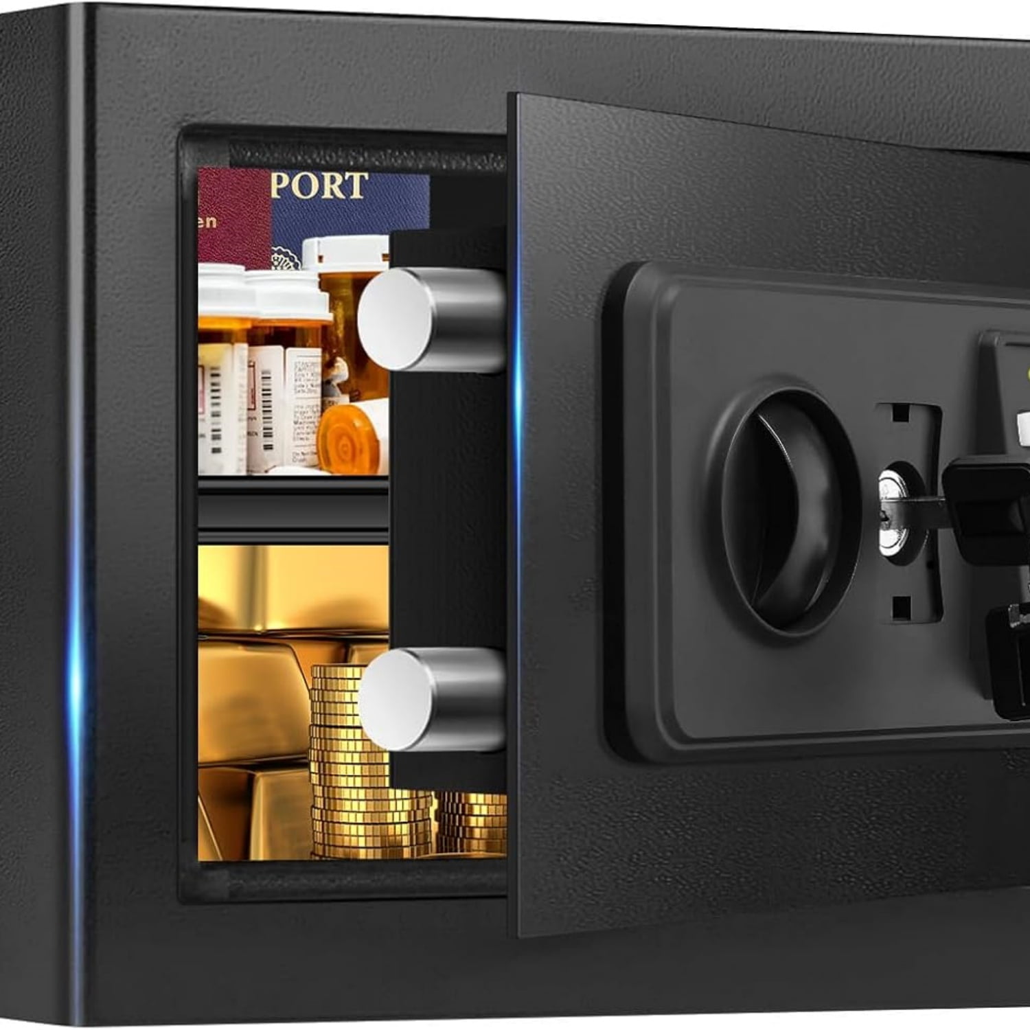 Vaultz, Locking Storage Box, 19.5 x 7 x 13.5 inches, Black