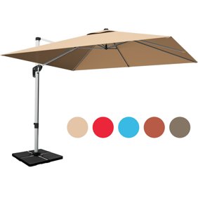 8 Ft Square Heavy Duty Cantilever Patio Umbrella Beige Walmart Com Walmart Com