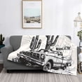 thumbnail image 2 of Fotbe Vintage Cactus Pickup Manta de Franela con Estampado, Manta Ultrasuave para Cama, Sofá, Auto, Hipoalergénica y Antibolitas-50"x40", 2 of 6