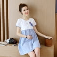 thumbnail image 7 of Simple Short Sleeve Stripes Printing Matching Dress for Pregnant Woman, 7 of 7
