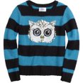 thumbnail image 1 of Suéter de punto Critter a rayas de Justice Girls, azul, 16 1/2 Plus, 1 of 1