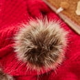 thumbnail image 7 of HOMEZY-US Christmas Fur Pom Pom Knit Throw Blanket Super Soft Warm Cozy Cable Knitted Blanket for Sofa and Couch 51 x 63 Inch Red, 7 of 7