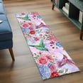 thumbnail image 4 of Spring Floral Runner Rugs 2x6 ft Watercolor Pink Blue Flowers Romantic Pair Hummingbird Washable Hallway Rugs Non-Slip Floor Mats Absorbent Carpet Bedside Runners for Bedroom Kitchen Laundry Room, 4 of 9