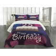 thumbnail image 3 of Ambesonne Abstract Quilted Bedspread Set 3 Pcs, Cake Dots, King Size, Blue Pink White, 3 of 5