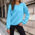 thumbnail image 2 of RUTAYY Women's Sweatshirt Solid Color Long Sleeve Fall Winter Pullover Soft Casual Fashion Plus Size Comfortable Crewneck Sweatshirt, 2 of 4